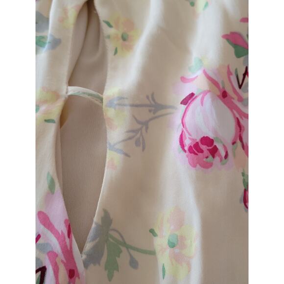 Zara Dress Womens Size XL Yellow Romantic Floral Short Sleeve Side Cutouts FLAWS - Picture 8 of 15